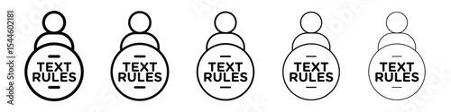 Text rules icon filled flat sign concept for web design.