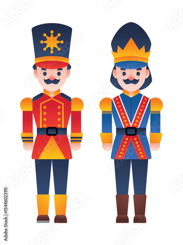 Hand drawn flat nutcrackers collection