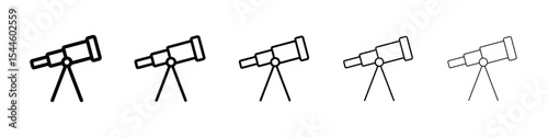 Telescope icon filled flat sign concept for web design.
