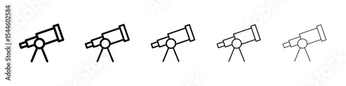 Telescope icon filled flat sign concept for web design.