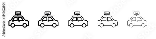 Taxi icon filled flat sign concept for web design.