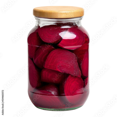 Isolated Jar of Pickled Beets with Transparent Background