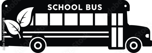 Eco-friendly school bus illustration, sustainable transportation for students, green public vehicle concept, modern education transport, renewable energy bus, environmental awareness, 