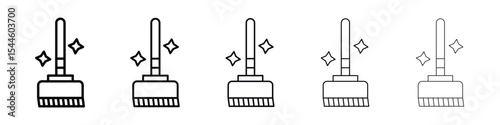 Sweeping icon filled flat sign concept for web design.
