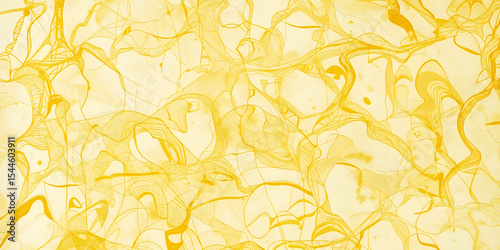 Abstract yellow and white background with flowing lines and organic shapes throughout image