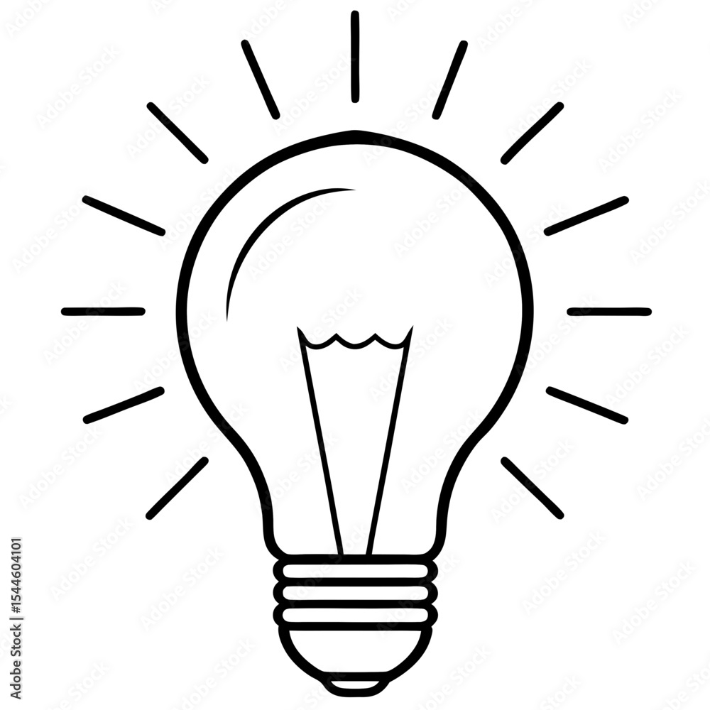 Radiant Bulb Line Art Radiant Bulb Line Art