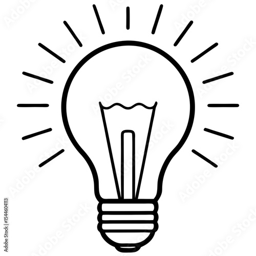 Radiant Bulb Line Art