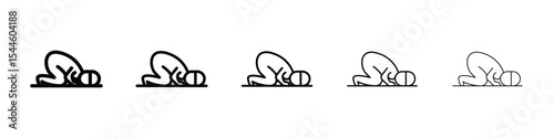 Sujud icon filled flat sign concept for web design.