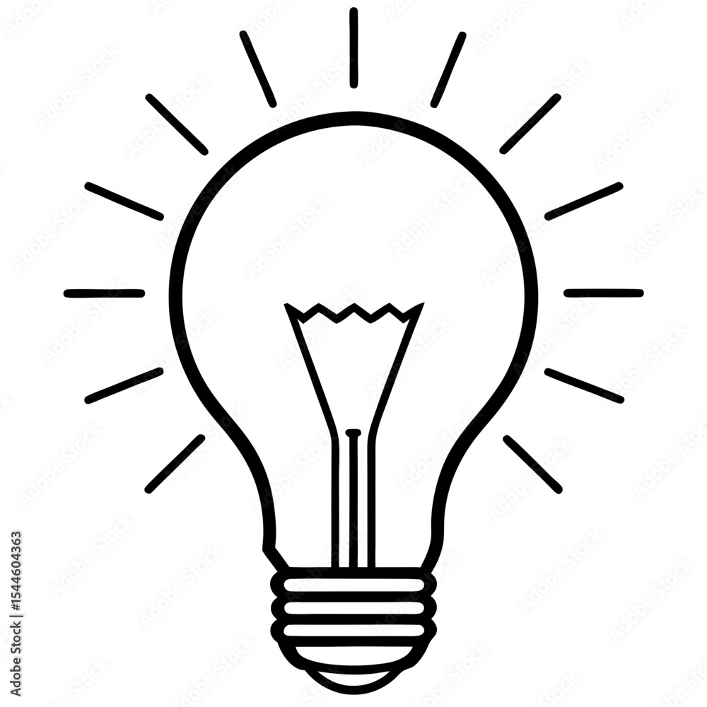 Radiant Bulb Line Art Radiant Bulb Line Art