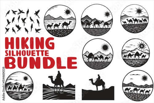 Desert Camel Ride Silhouette Bundle