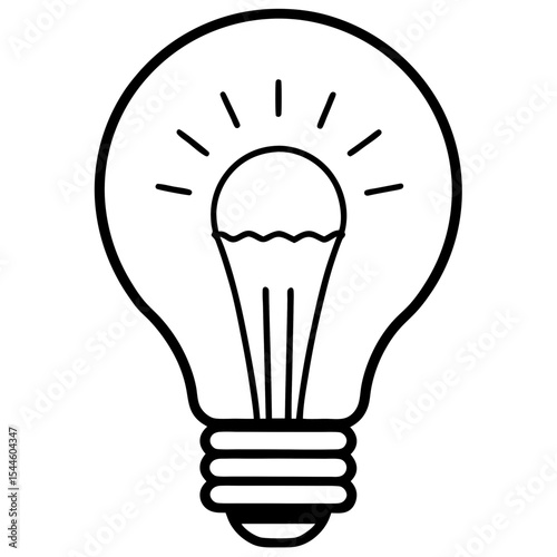 Radiant Bulb Line Art