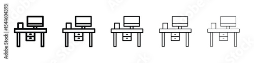 Study table icon filled flat sign concept for web design.