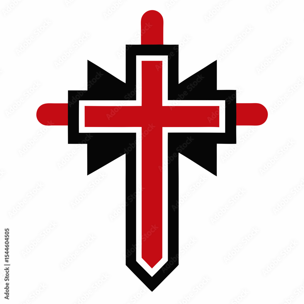 Obraz premium red cross on white background