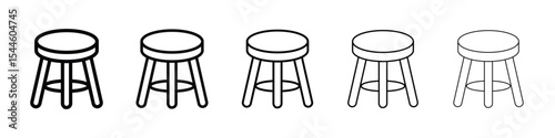 Stool icon filled flat sign concept for web design.