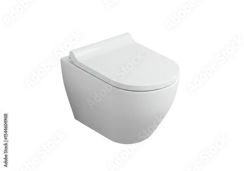 Isolated Modern White Wall Hung Toilet