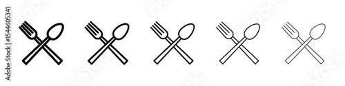 Spoon and Fork icon filled flat sign concept for web design.