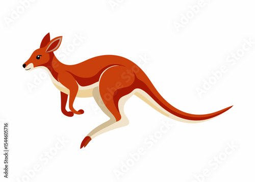 Cute red fox cartoon vector illustration of a wild mammal with a bushy tail, isolated on white