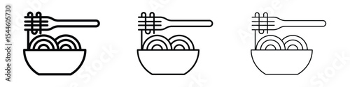 Spaghetti icon filled flat sign concept for web design.