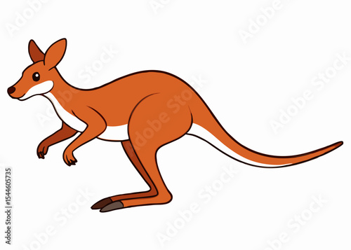 Cute wild animal cartoon vector illustration of a happy kangaroo with its baby