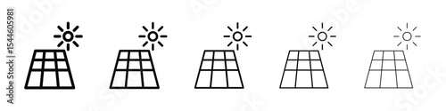 Solar panel icon filled flat sign concept for web design.