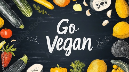 Embrace the vibrant vegan lifestyle with colorful veggies and fresh fruits. A healthier choice awaits