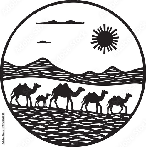 Desert Camel Ride Silhouette Bundle