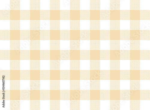 Gingham Check Pattern Beige and White