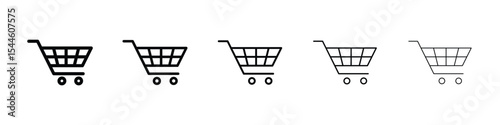Shopping cart icon filled flat sign concept for web design.