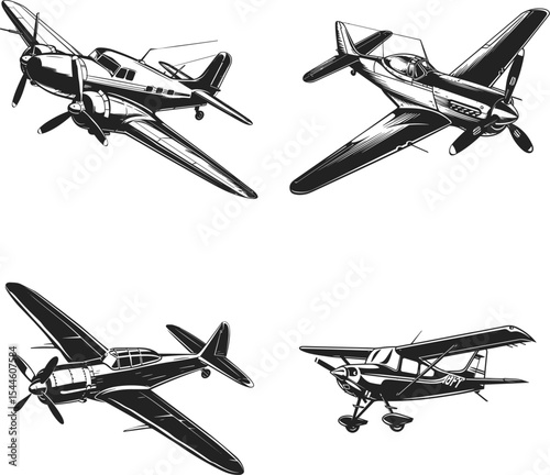 White background vector illustration silhouette of an airplane for travel, aviation, and transport