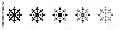 Ship wheel icon filled flat sign concept for web design.