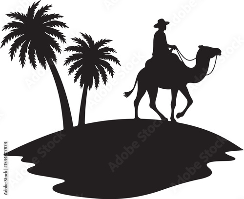 Desert Camel Ride Silhouette Bundle