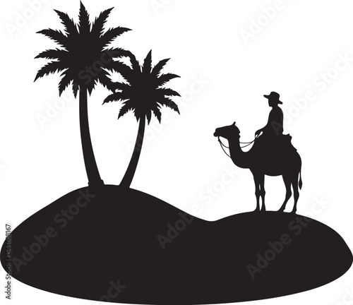 Desert Camel Ride Silhouette Bundle