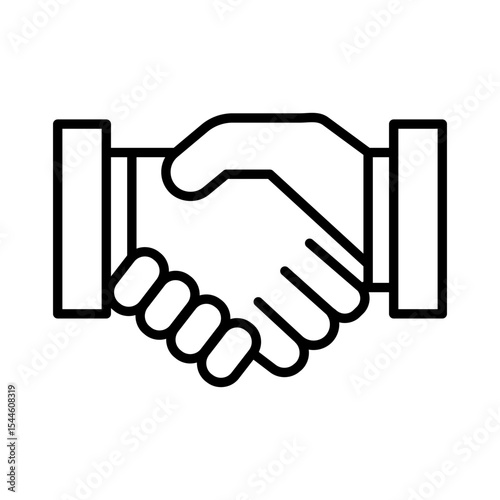 Lineart Icon handshake for property management and housing service branding