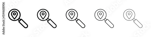 Search Location icon filled flat sign concept for web design.