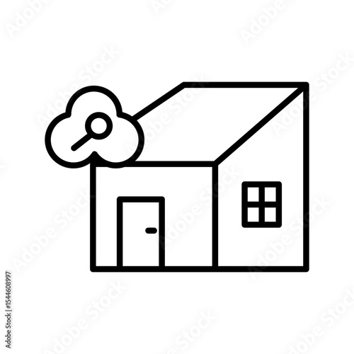 Lineart Icon real estate appraisal for property management and housing service branding