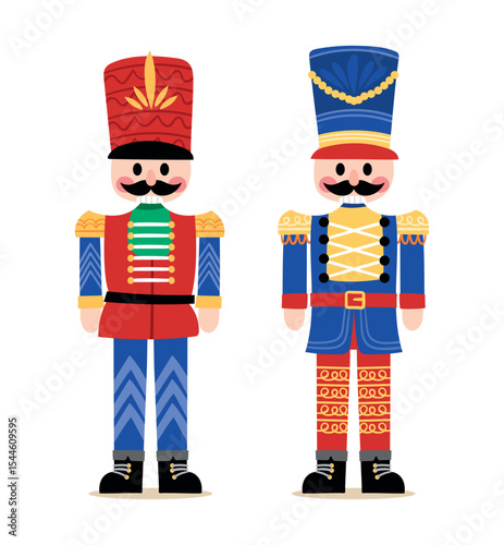 Hand drawn flat nutcrackers collection