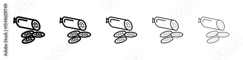 Sausage salami icon filled flat sign concept for web design.