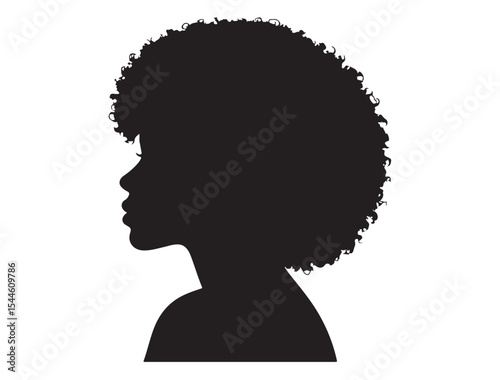 Black Woman Head Profile Silhouette