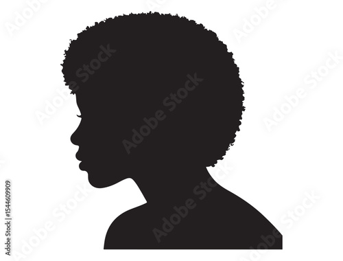 Black Woman Head Profile Silhouette