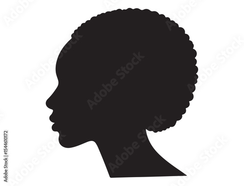 Black Woman Head Profile Silhouette