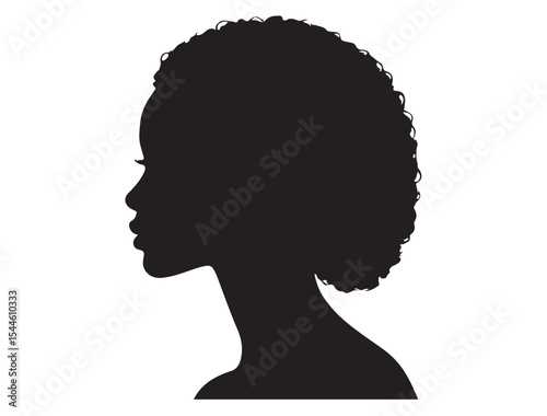 Black Woman Head Profile Silhouette