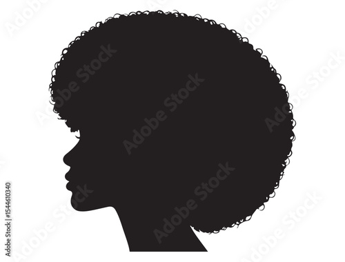 Black Woman Head Profile Silhouette