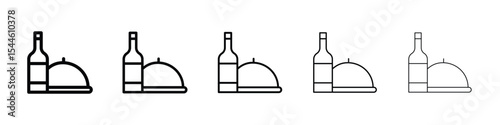Room service icon filled flat sign concept for web design.