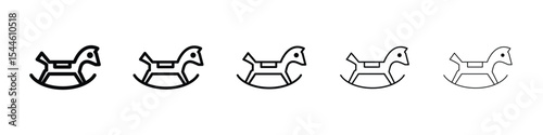 Rocking horse icon filled flat sign concept for web design.