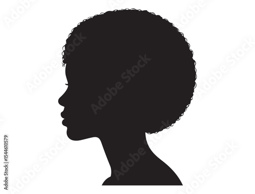 Black Woman Head Profile Silhouette