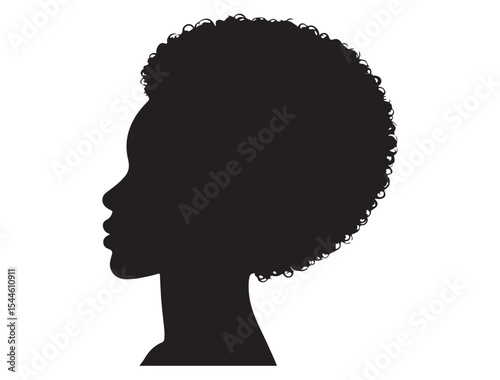 Black Woman Head Profile Silhouette