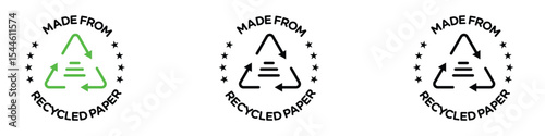 Recycled paper icon filled flat sign concept for web design.