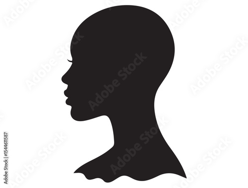 Black Woman Head Profile Silhouette