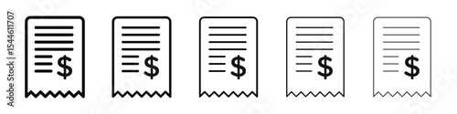 Receipt icon filled flat sign concept for web design.