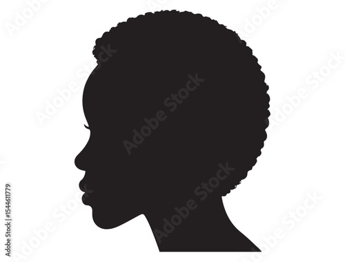 Black Woman Head Profile Silhouette